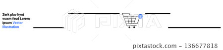 E-commerce, online retail, shopping experience, cart management, purchase notifications, minimalistic interface. Shopping cart with a notification bubble. E-commerce and online retail concept E-commerce, online retail, shopping experience, cart management, purchase notifications, minimalistic interface. Shopping cart with a notification bubble. E-commerce and online retail concept 136677818