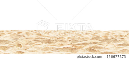 Panorama of tropical beach with white sand and turquoise water with copy space. Panorama of tropical beach with white sand and turquoise water with copy space. 136677873