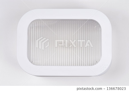 Transparent food container on white background Transparent food container on white background 136678023
