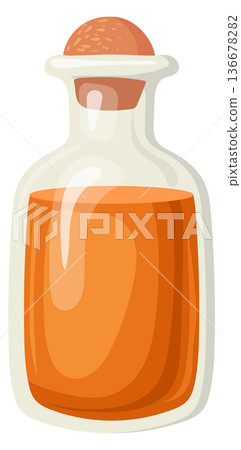 Rum bottle cartoon icon. Alcohol drink in retro style 136678282