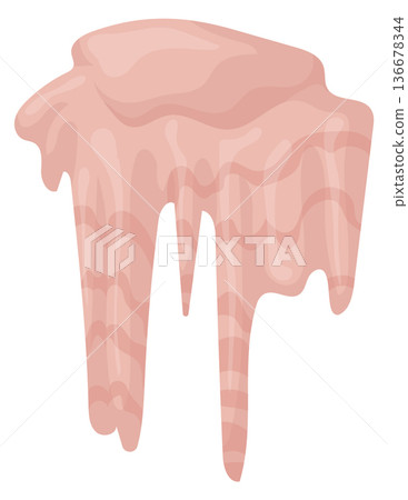 Stalactite cartoon icon. Cave landscape stone element 136678344