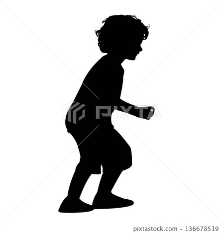 a child body silhouette vector a child body silhouette vector 136678519