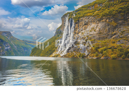 Seven Sisters Waterfall. Geiranger fjord. 136678628