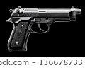 Pistol on a black background 136678733