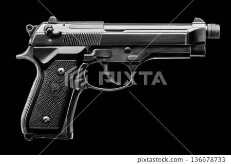 Pistol on a black background 136678733