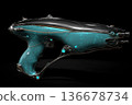 High-tech plasma rifle on black background 136678734