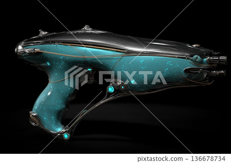 High-tech plasma rifle on black background High-tech plasma rifle on black background 136678734