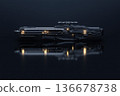 High-tech plasma rifle on black background 136678738