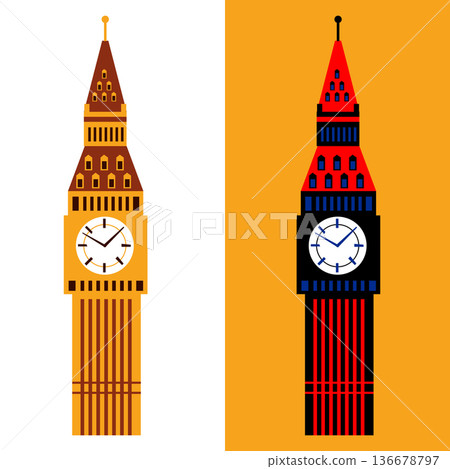 Big Ben tower in London, England, UK. Famous place in Westminster palace. 136678797