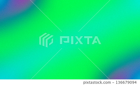 Glowing green and blue grainy gradient light shape on dark textured background 136679094