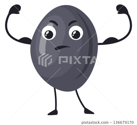 Strong olive mascot. Healthy organic nutrition character 136679170