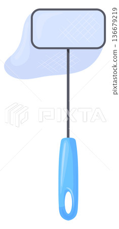 Fish net for aquarium pet. Tool cartoon icon 136679219
