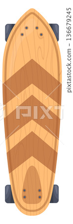 Slalom longboard wooden deck type. Skateboard model Slalom longboard wooden deck type. Skateboard model 136679245