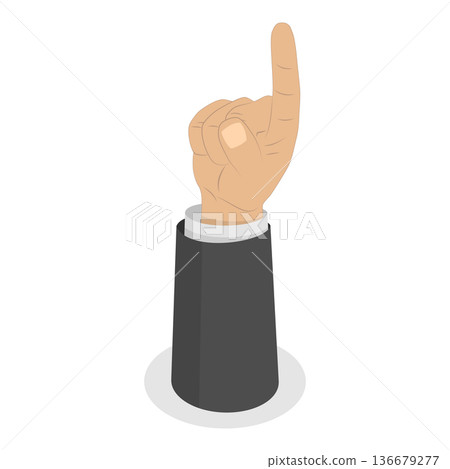 3D Isometric Flat Vector Set of Human Hands Gestures, Counting Numbers from Zero to Five. Item 6 3D Isometric Flat Vector Set of Human Hands Gestures, Counting Numbers from Zero to Five. Item 6 136679277
