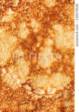 Delicious crepes texture close up, top view Delicious crepes texture close up, top view 136679586