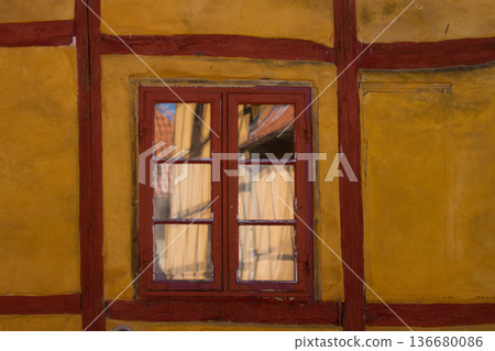 Window of houses in Helsingor in spring 2015 Window of houses in Helsingor in spring 2015 136680086