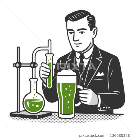 Craft Beer Enthusiast Testing IPA in Lab raster 136680238