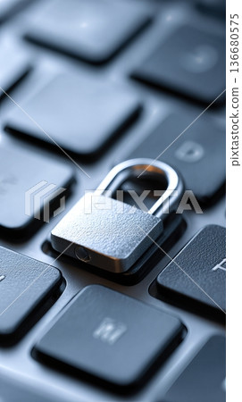 Focus on Cybersecurity Data Protection With Padlock on Keyboard During Digital Activities Focus on Cybersecurity Data Protection With Padlock on Keyboard During Digital Activities 136680575