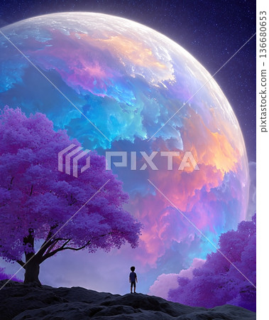 Discovering New Worlds With Earth Bud Picture Book in a Vibrant Cosmic Landscape Discovering New Worlds With Earth Bud Picture Book in a Vibrant Cosmic Landscape 136680653