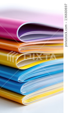 People Pick Magazines at a Store During the Day in a Busy City 136680697