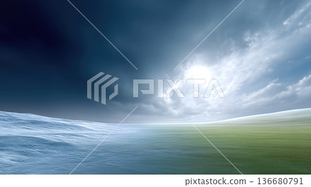 Climate Transition Background Shows Blend of Sky and Land in a Natural Scene With Changing Light Climate Transition Background Shows Blend of Sky and Land in a Natural Scene With Changing Light 136680791