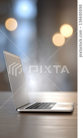 Closing Laptop After Using It for Long Hours Leads to Burnout Reset Process at a Workspace 136680898