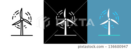 wind power icon wind power icon 136680947