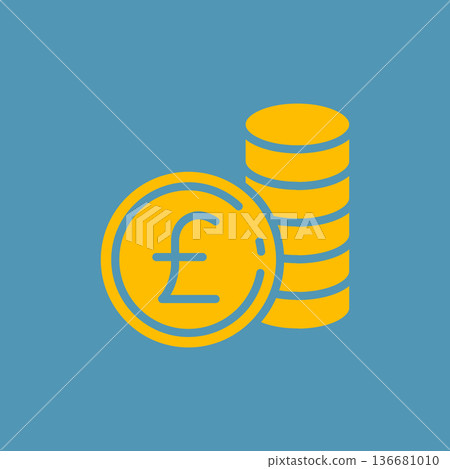 貨幣簡單線圖標 136681010