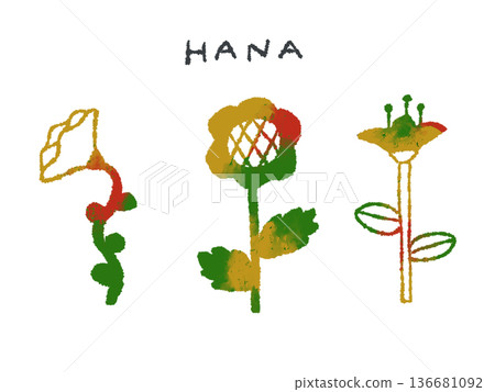 Colorful hand-drawn illustrations of flowers that can be used as icons or symbol marks in designs Colorful hand-drawn illustrations of flowers that can be used as icons or symbol marks in designs 136681092