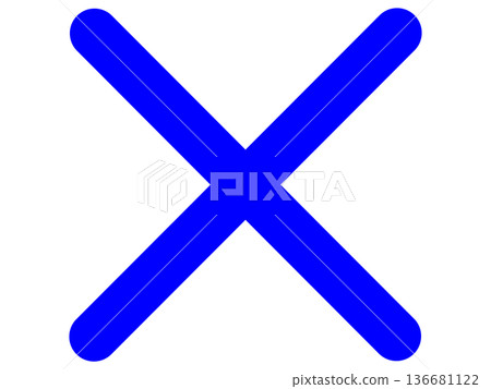 Cross mark (blue cross) 136681122