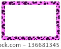 Pink leopard print frame from an early Purikura photo booth 136681345