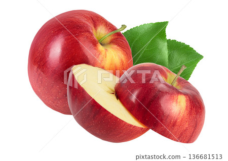 Red apple isolated on white background with full depth of field 136681513