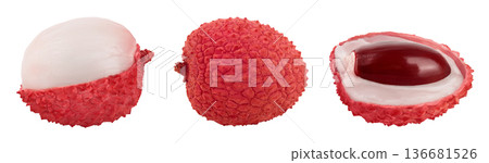 lychee fruit isolated on white background with full depth of field lychee fruit isolated on white background with full depth of field 136681526