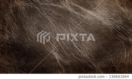 帶有划痕和磨損的復古皮革紋理,仿古風格真皮背景材料 帶有划痕和磨損的復古皮革紋理,仿古風格真皮背景材料 136681664