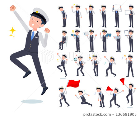 Set of male drivers holding digital devices such as smartphones 136681903