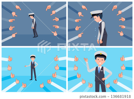 A set of male drivers receiving evaluations 136681918