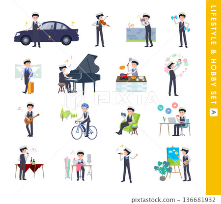 A set of male drivers about hobbies and lifestyles. Type A A set of male drivers about hobbies and lifestyles. Type A 136681932