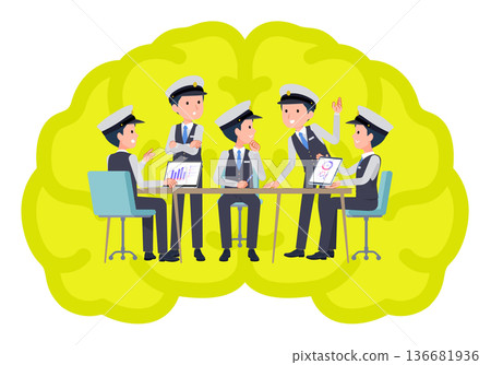 A set of male drivers having an internal meeting A set of male drivers having an internal meeting 136681936