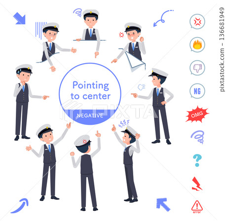 一群男性司機指向不同的方向 136681949