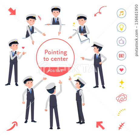 一群男性司機指向不同的方向 一群男性司機指向不同的方向 136681950