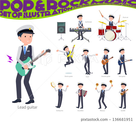 Set of chauffeur men playing rock n roll and pop music Set of chauffeur men playing rock n roll and pop music 136681951