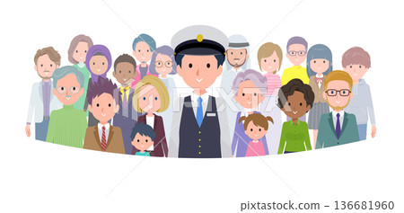 A set of male drivers standing in front of a crowd A set of male drivers standing in front of a crowd 136681960
