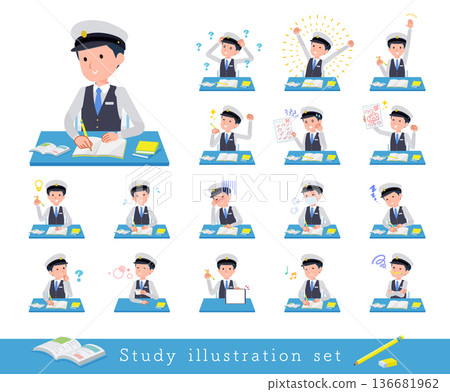 Set of male drivers studying Set of male drivers studying 136681962
