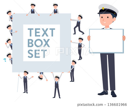 Set of male drivers holding message boards 136681966