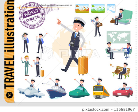 Set of driver men on travel 136681967