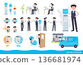 A set of a water server and a male driver. Easy-to-edit vector art. 136681974