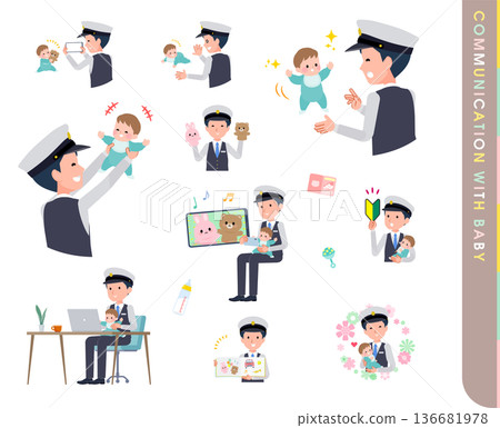 一群男司機與嬰兒交流 136681978