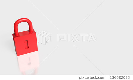 Red Padlock Security and Data Protection Concept 3d render. Red Padlock Security and Data Protection Concept 3d render. 136682053