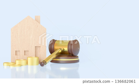 Real Estate Law and Property Investment Justice Concept 3d render. Real Estate Law and Property Investment Justice Concept 3d render. 136682061