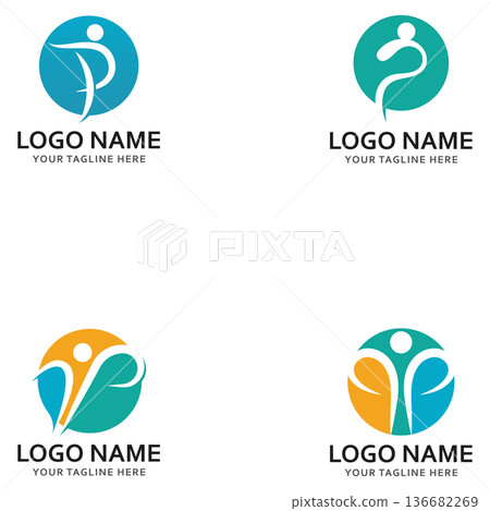 p people logo and symbol vector icon 136682269